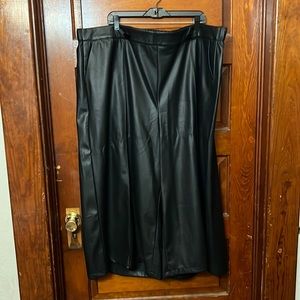 Wide Leg Leather Pants